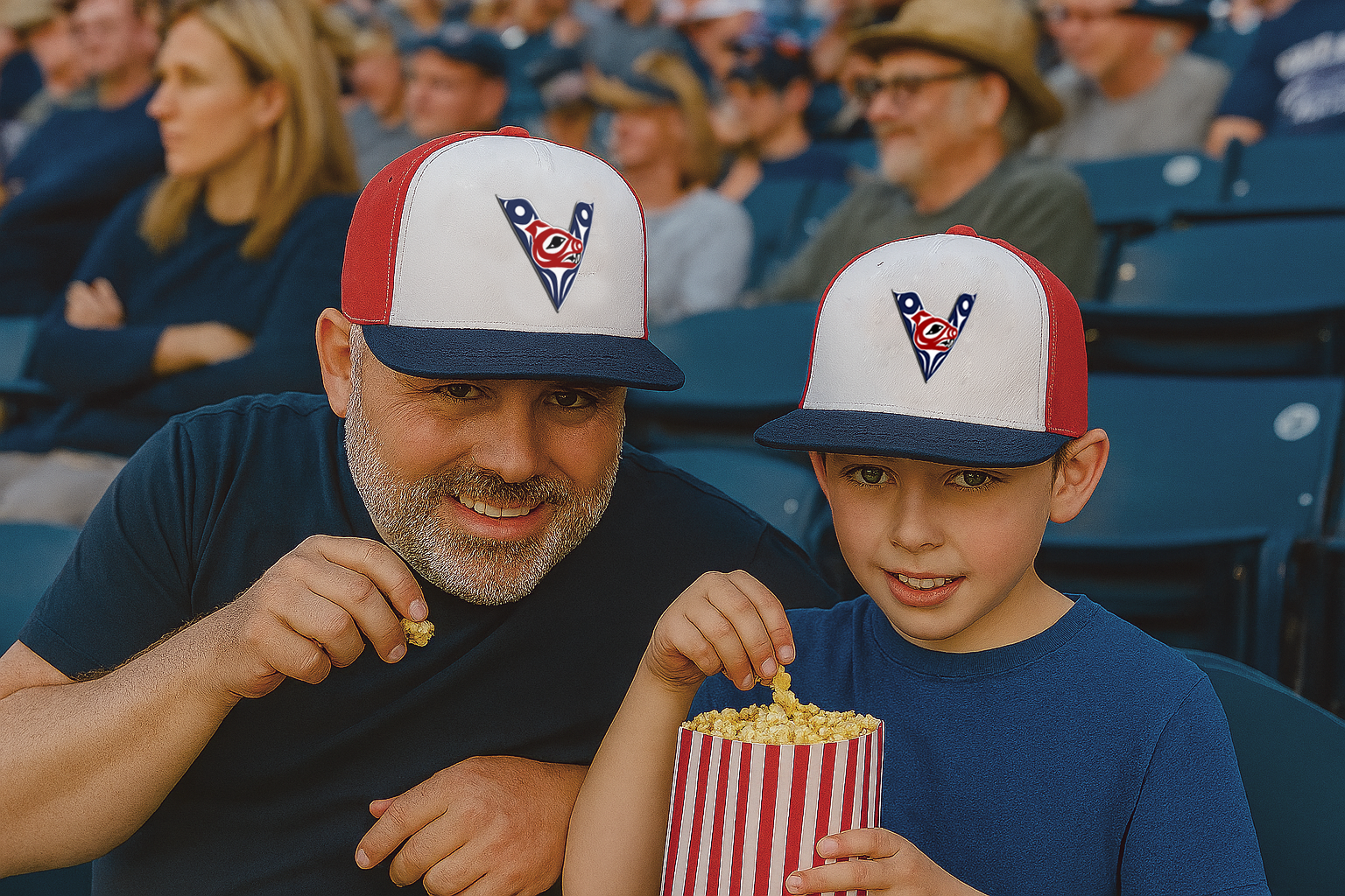 2025 Victoria HarbourCats Game Hat - New Era 5950 - Tri-Color, First Nations Logo