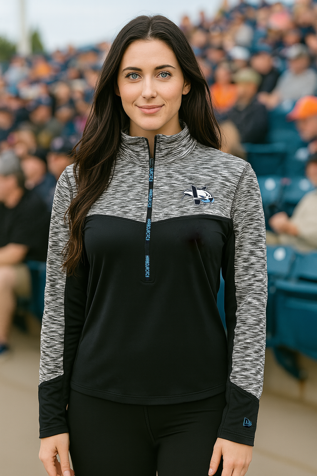 Women's New Era Active Collection Black and Gray Lightweight Zip-Up Jacket