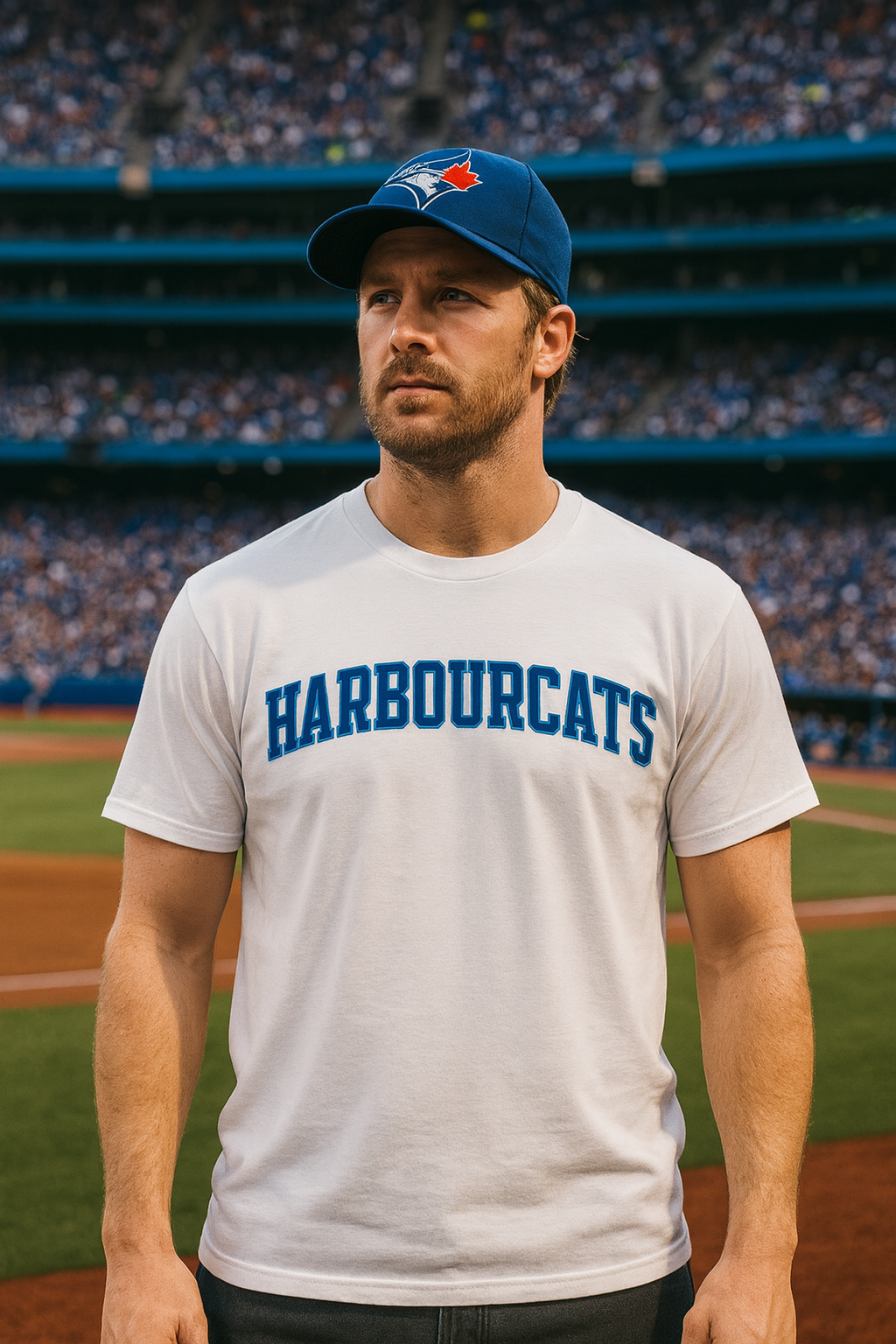 Victoria HarbourCats NATHAN LUKES Limited Edition Cotton T-Shirt - WHITE