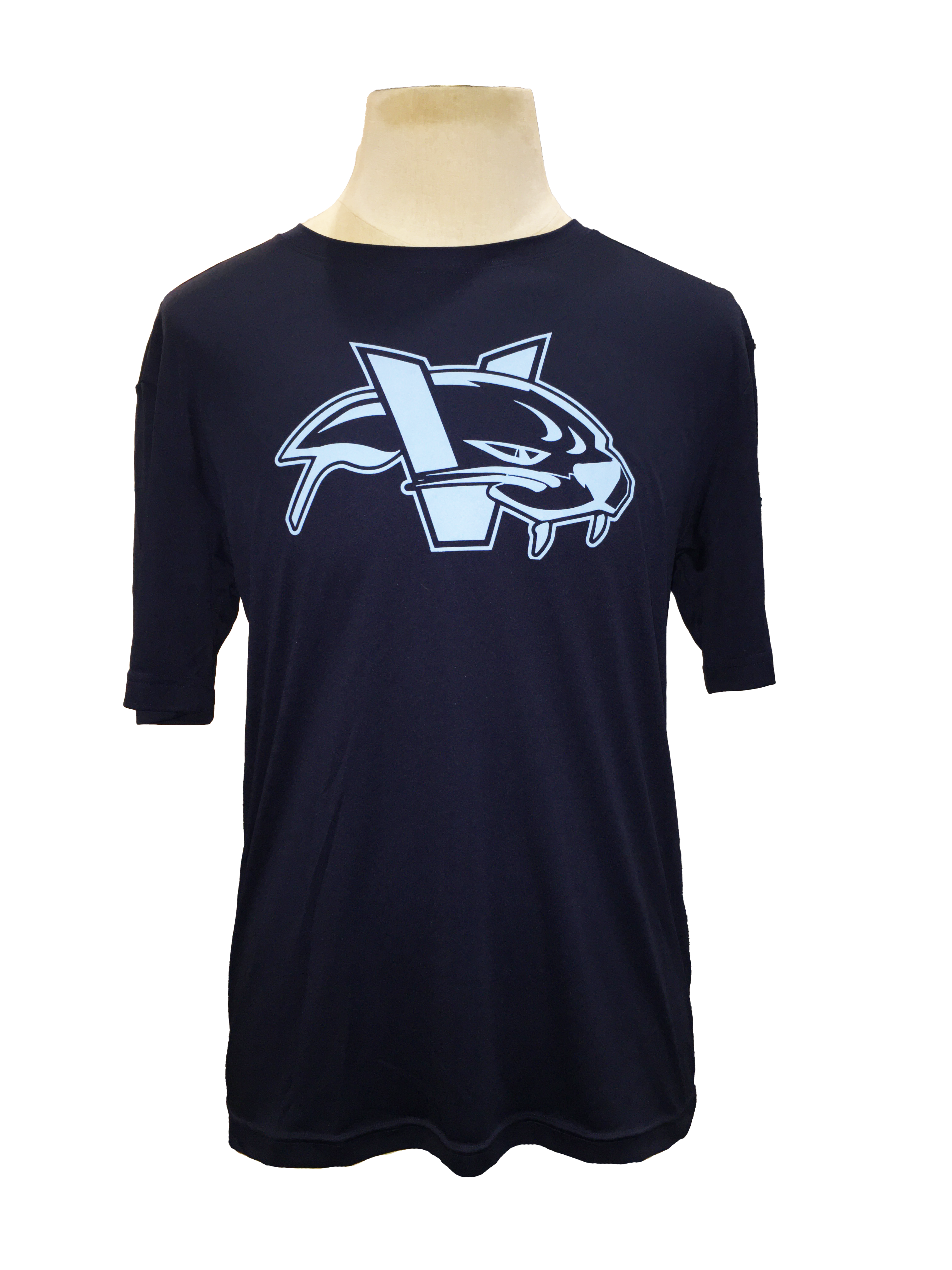 2024 HarbourCats Players Gear Short Sleeve Navy Dry Fit  - Baby Blue logo