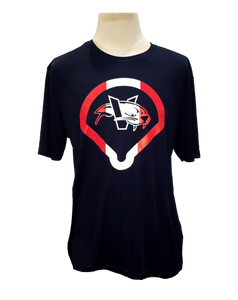 Victoria HarbourCats Navy Dri-Fit T-Shirt - Red and White V-Cat Logo