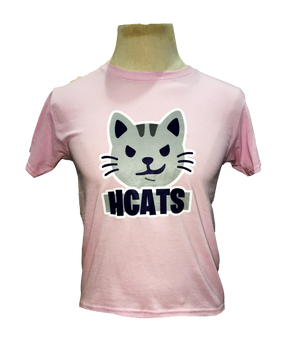 Youth Cotton Tee, Stylized Harvey the HarbourCat - NAVY BLUE AND PINK