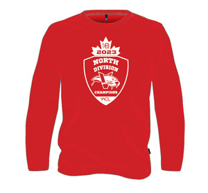 Victoria HarbourCats 2023 NORTH DIVISION CHAMPIONS Long-Sleeve Tee-Shirt  RED