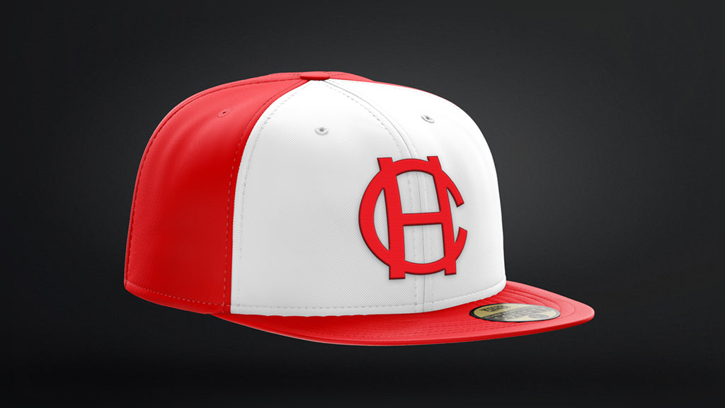 2016 On-Field Hat, HarbourCats New Era 5950 PRO FIT - Red and White HC Baseball Cap