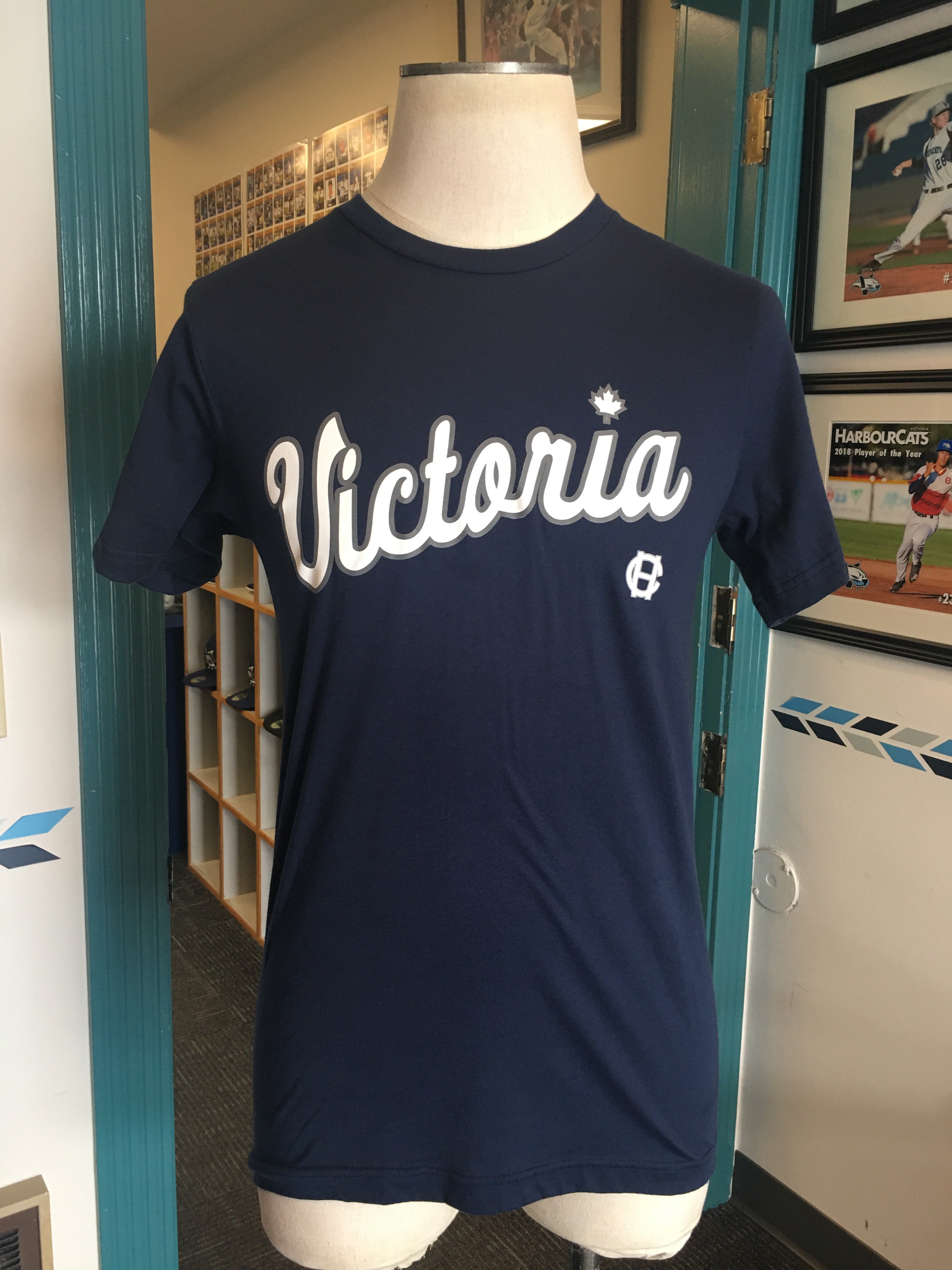 CLEARANCE!  Victoria Script Navy T-Shirt - Youth Sizes